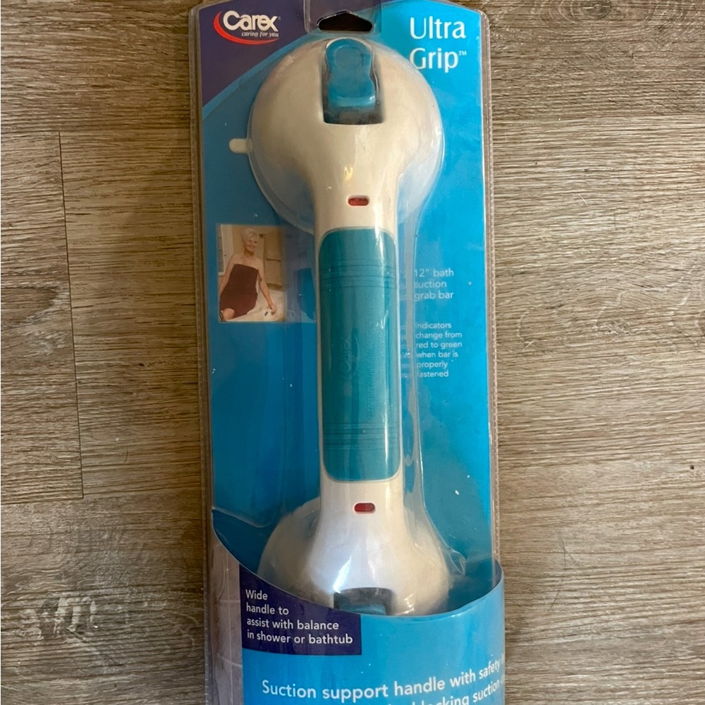 NWT Carex Ultra Grip 12in Bath Suction Grab Safety Bar